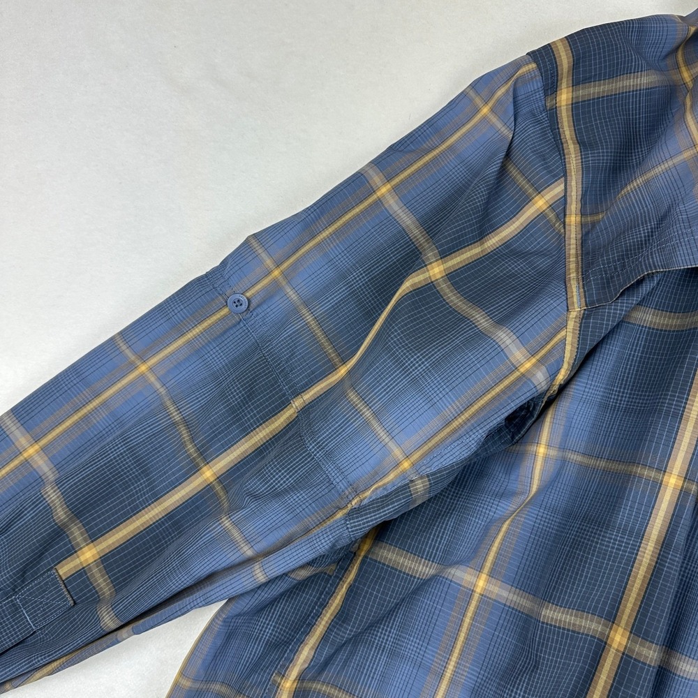 REI Co-op Mens XL Blue Plaid Long Sleeve Button Down Hiking Shirt Ripstop Vented - Picture 4 of 15